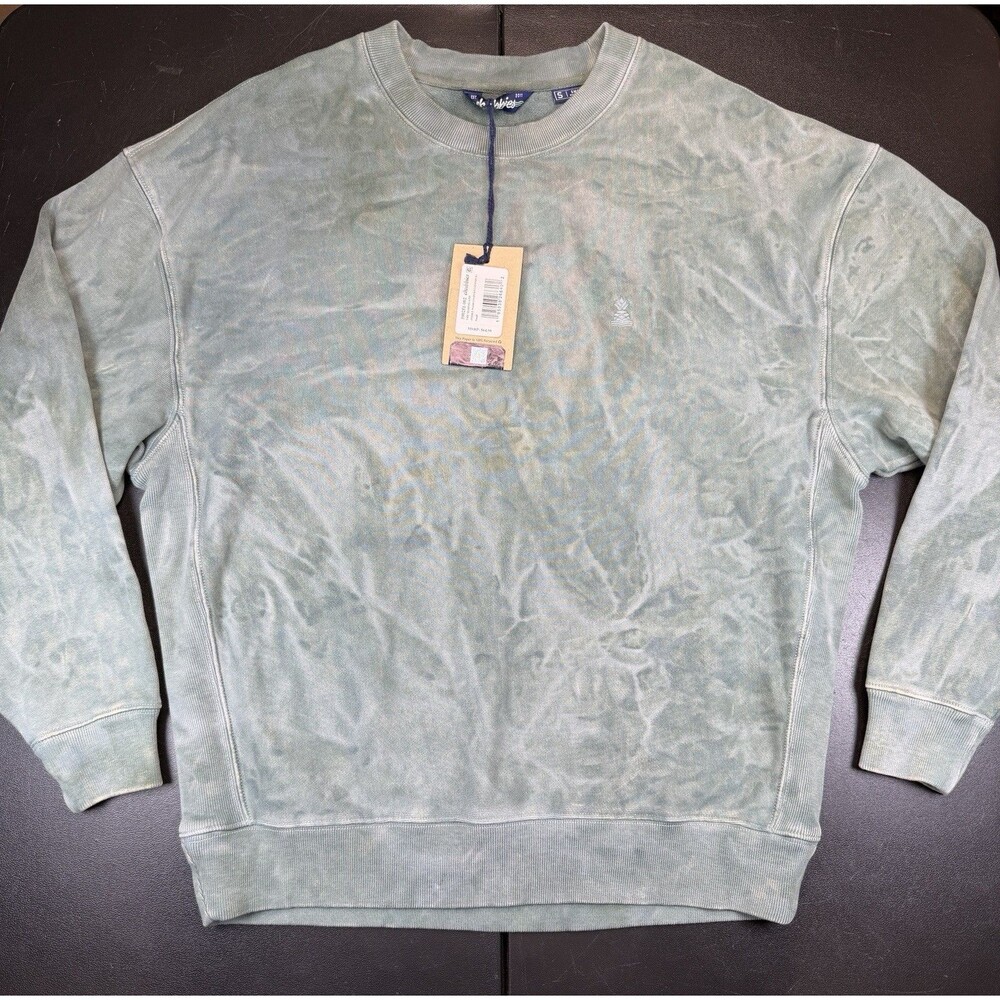 NWT Chubbies The Marshland Pebble Wash Comfort Crewneck Men's S Green Sweatshirt